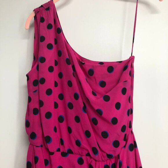NWT Derek Lam 10 Crosby Taula Polka Dot One-Shoulder pink Dress size 0 - Picture 12 of 15